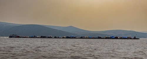 Giant riverboat on the Congo river