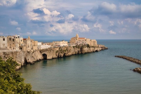 The old town of Vieste with the church of San Francesco