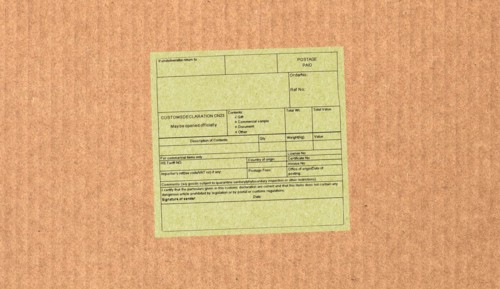 Blank customs declaration label