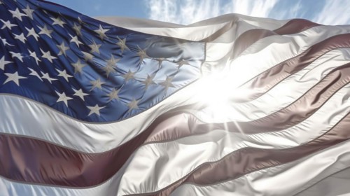 Silk american flag abstract blowing in the wind