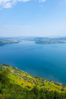 Aerial View over Lake Lucerne and Mountain in Burgenstock