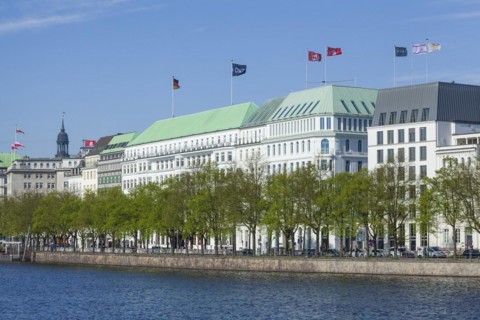 Inner Alster Lake with Fairmont Hotel Vier Jahreszeiten