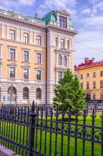 Historic patrician house architecture on Teatergatan in Gothenburg