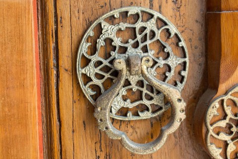 Old Handmade ottoman door handle made of metal