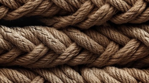 Seamless tile of thick rope strands