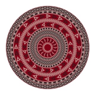 Tunisian embroidery inspired round design element