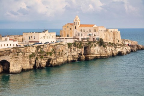 The old town of Vieste with the church of San Francesco