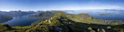 View of fjord Raftsund and mountains