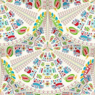 Seamless pattern design inspired by traditional Hungarian embroidery