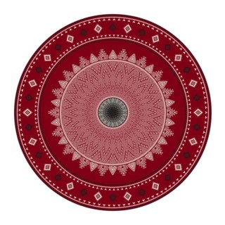 Tunisian embroidery inspired round design element