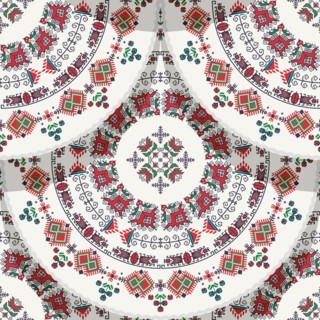 Traditional Bulgrarian embroidery seamless pattern
