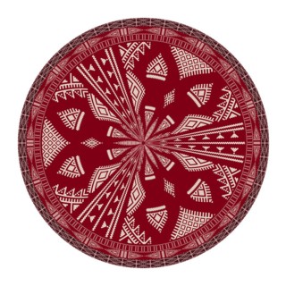 Tunisian embroidery inspired round design element