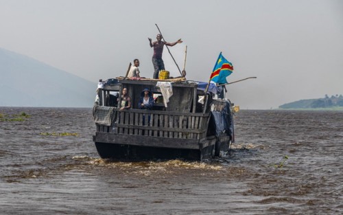 Riverboat on the Congo river
