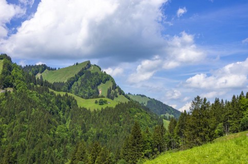 Mountain landscape in the Swiss Alps near Urnaesch and Schwaegalp