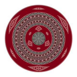 Tunisian embroidery inspired round design element