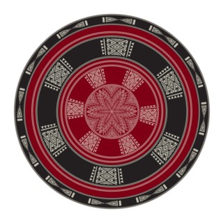 Tunisian embroidery inspired round design element