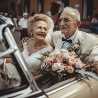 Older bridal couple