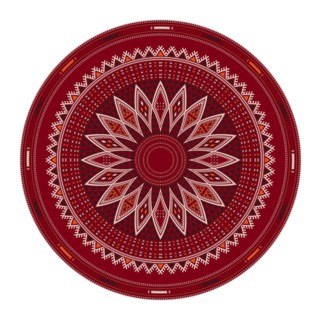 Tunisian embroidery inspired round design element