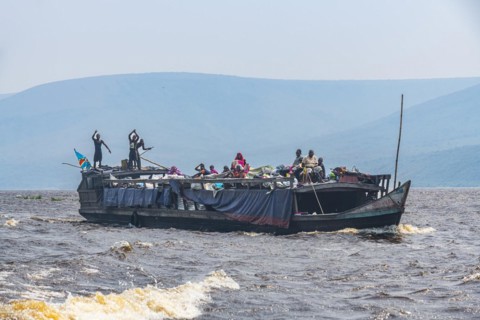 Riverboat on the Congo river