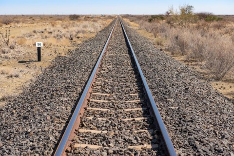 Railway line on the B1 from Mariental to Keetmanshoop