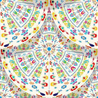 Seamless pattern design inspired by traditional Hungarian embroidery