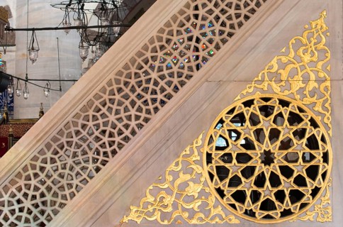 Ottoman marble stone carving art in floral patterns