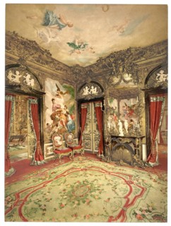 The tapestry wallpaper in Linderhof Palace