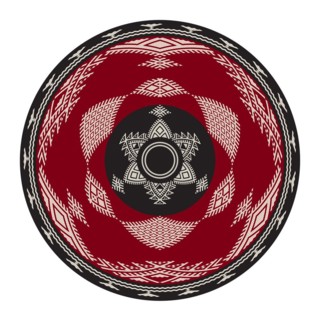 Tunisian embroidery inspired round design element