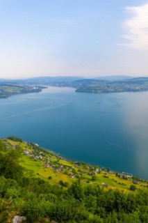 Aerial View over Lake Lucerne and Mountain in Burgenstock