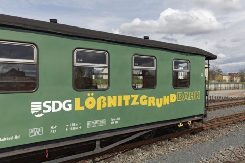 Wagon with lettering Loessnitzgrundbahn