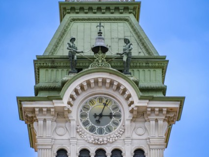 Tower clock on the Palazzo del Municipio