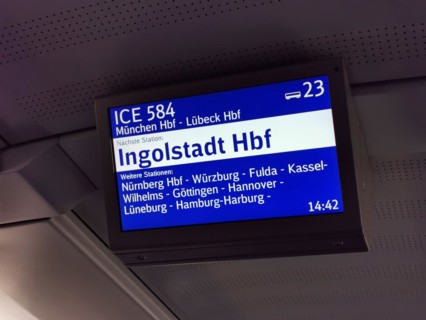 Screen in a Deutsche Bahn IC train