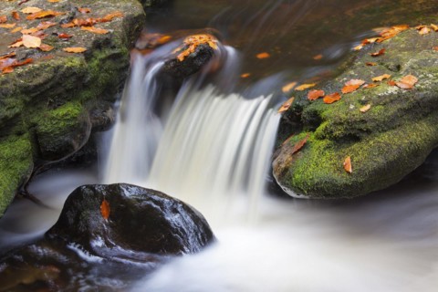 Waterfall on the Grosse Ohe river which flows through the Steinklamm valley