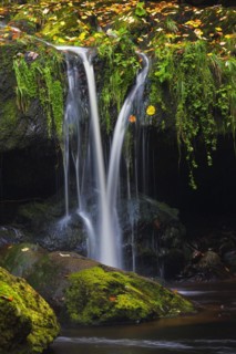 Waterfall on the Grosse Ohe river which flows through the Steinklamm valley
