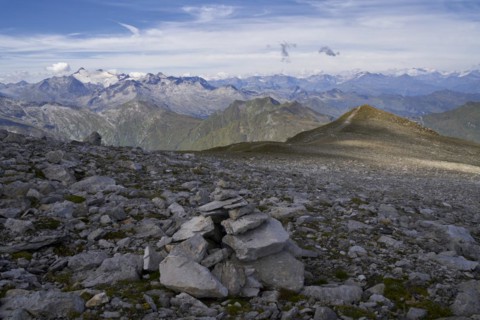 View from the summit of the Weisseck to the Hohe Tauern