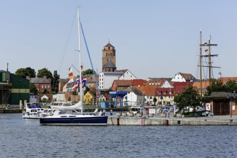 City view with city harbour