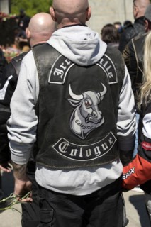 Back of a cowl from the rocker group Iron Bulls Cologne