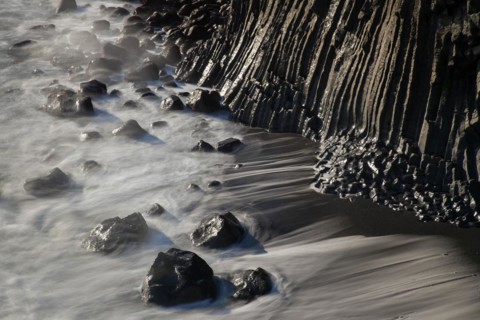 Basalt cliff along the coast near Arnarstapi