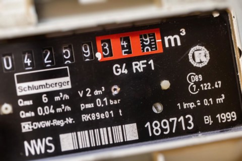 Gas meter in a flat
