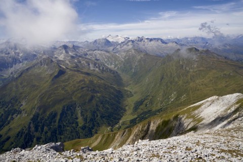 View from the summit of the Weisseck to the Hohe Tauern