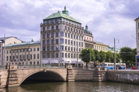 View of Soedra Hamngatan and Lilla Torget in Gothenburg