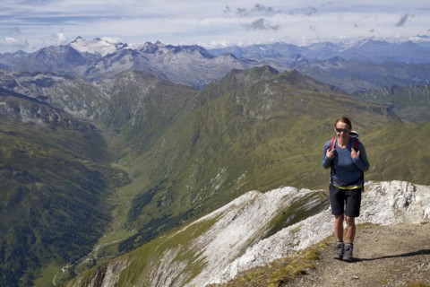 Woman on the summit of the Weisseck