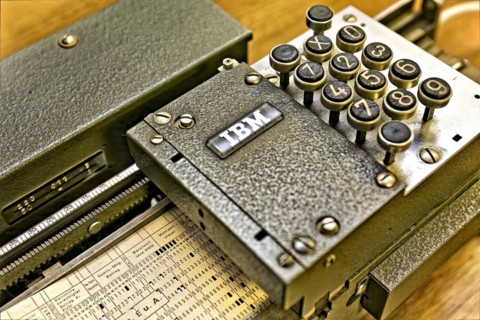 IBM: The historic Hollerith punch was used to record data on punched cards. Punch cards were an important tool for data entry and data processing