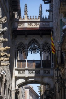 Artistic bridge between two buildings