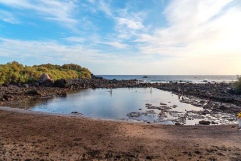 Black sand beach Charco la Condesa del Valle Gran Rey in La Gomera