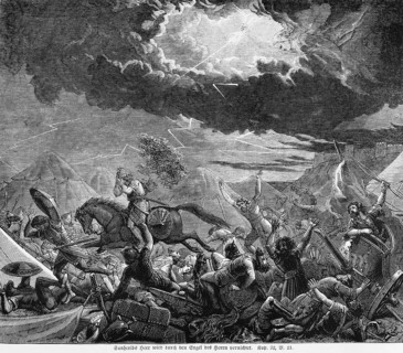 Sanherib's army is destroyed by the angel of the Lord