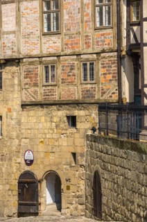 Historic medieval castle and abbey buildings on the Schlossberg