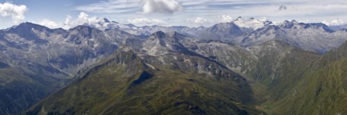 View from the summit of the Weisseck to the Hohe Tauern