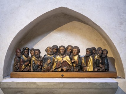 Depiction of Jesus with his twelve disciples in a side aisle of the Minster of St. Mary and St. Mark