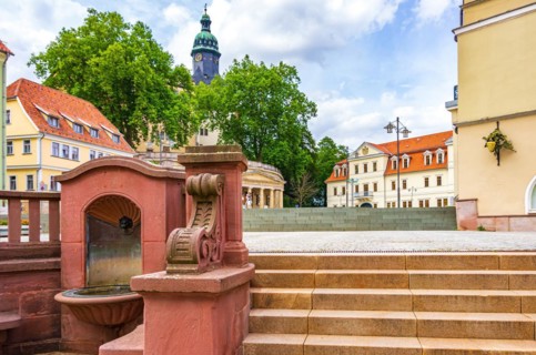 View across the market towards the Old Guardhouse